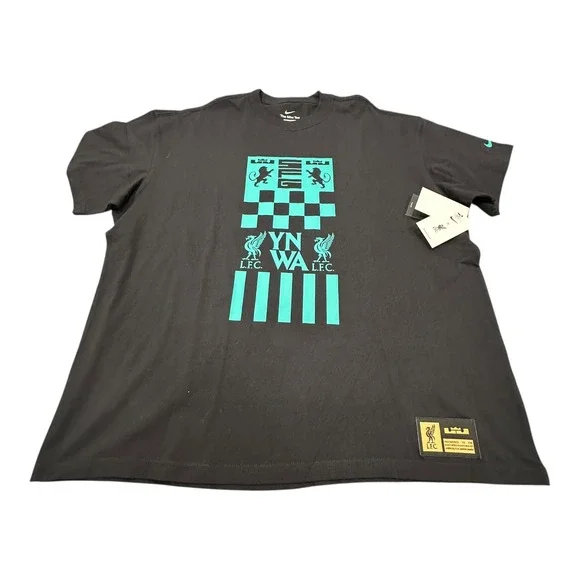 Nike LeBron James X Liverpool FC Max90 Soccer Graphic T Shirt Black Mens XL - Picture 2 of 14